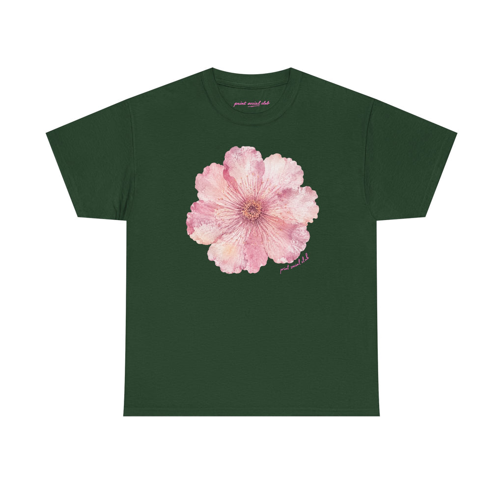 He Sent Flowers Classic Tee in Forest Green, front
