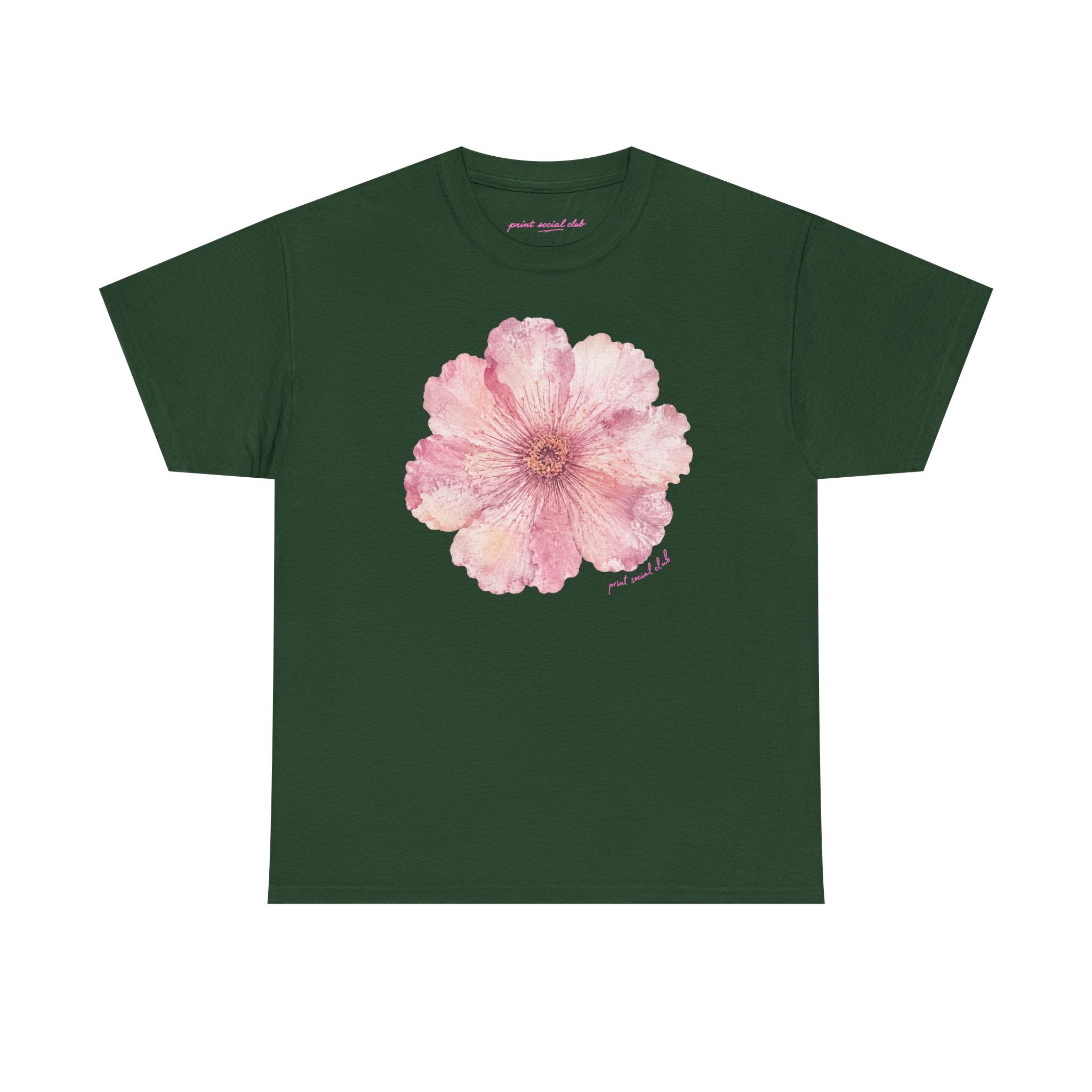 He Sent Flowers Classic Tee in Forest Green, front