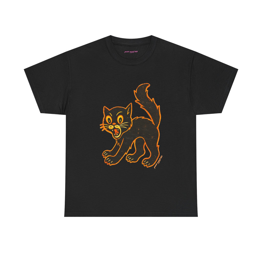 Black Cat Classic Tee in Black, front