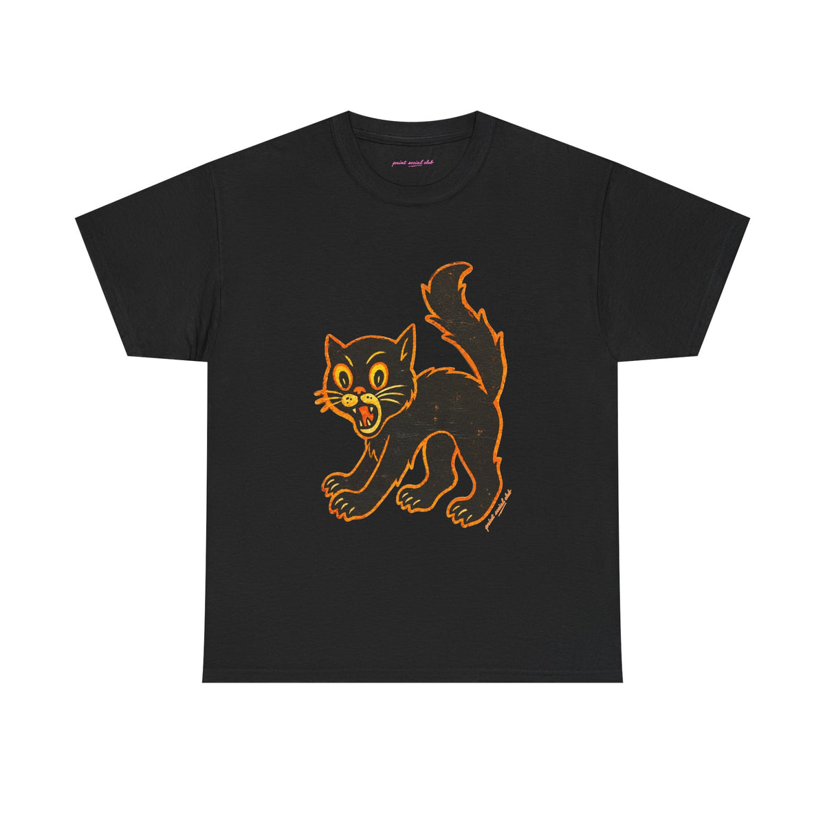 Black Cat Classic Tee in Black, front