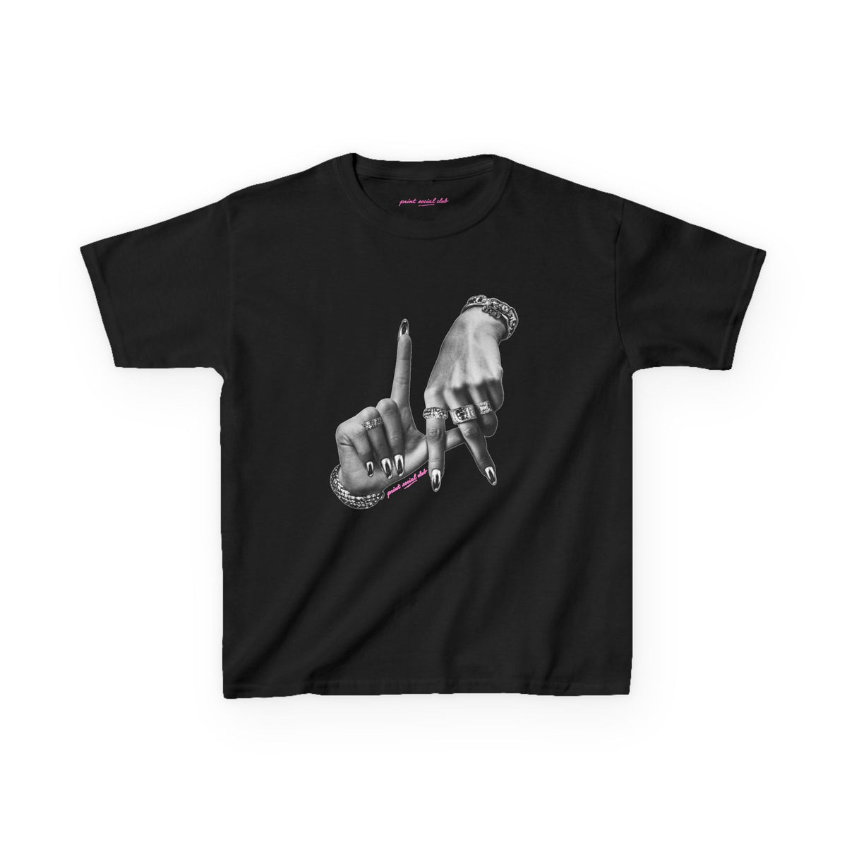 LA Baby Tee in Black, front