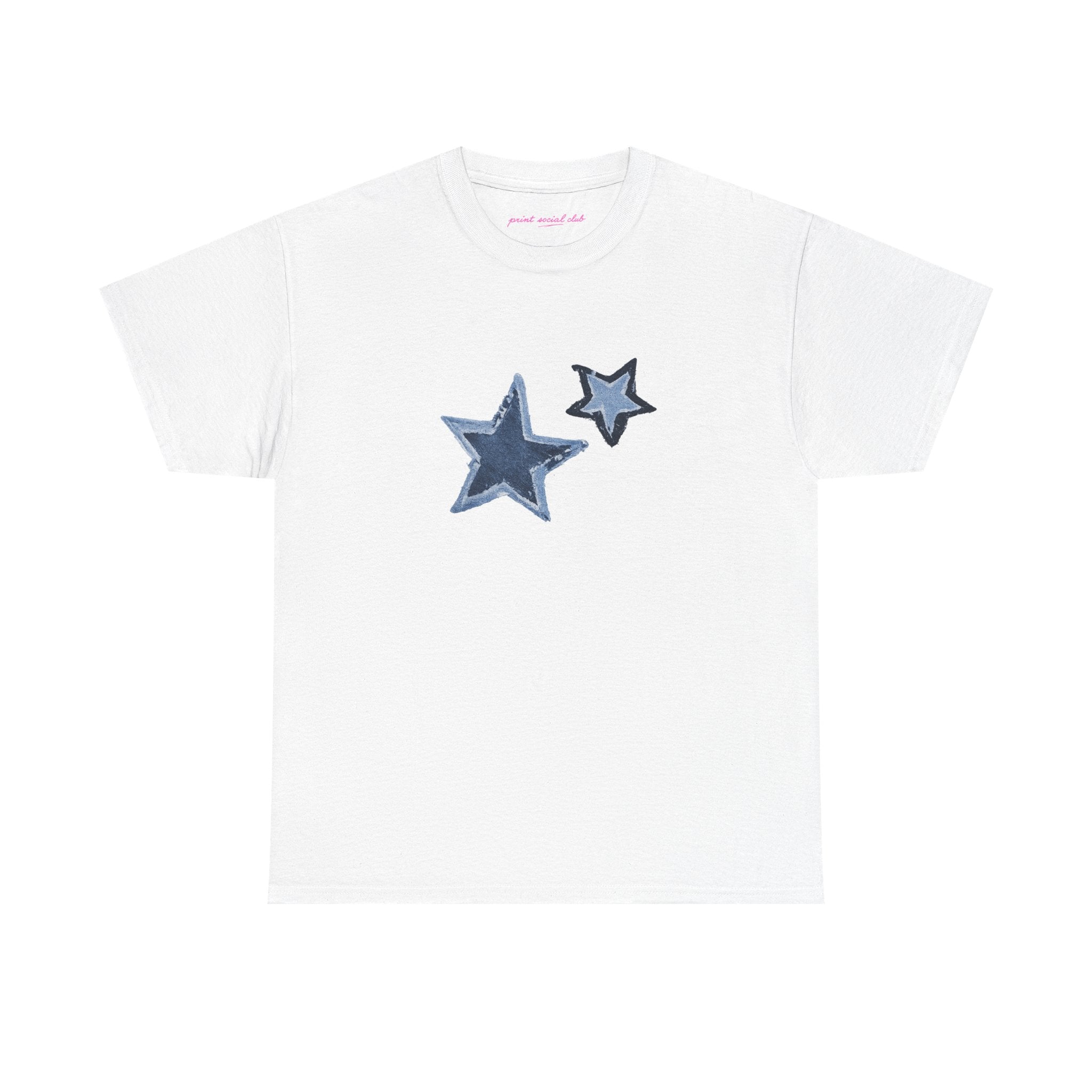Shooting Stars Classic Tee in White, front