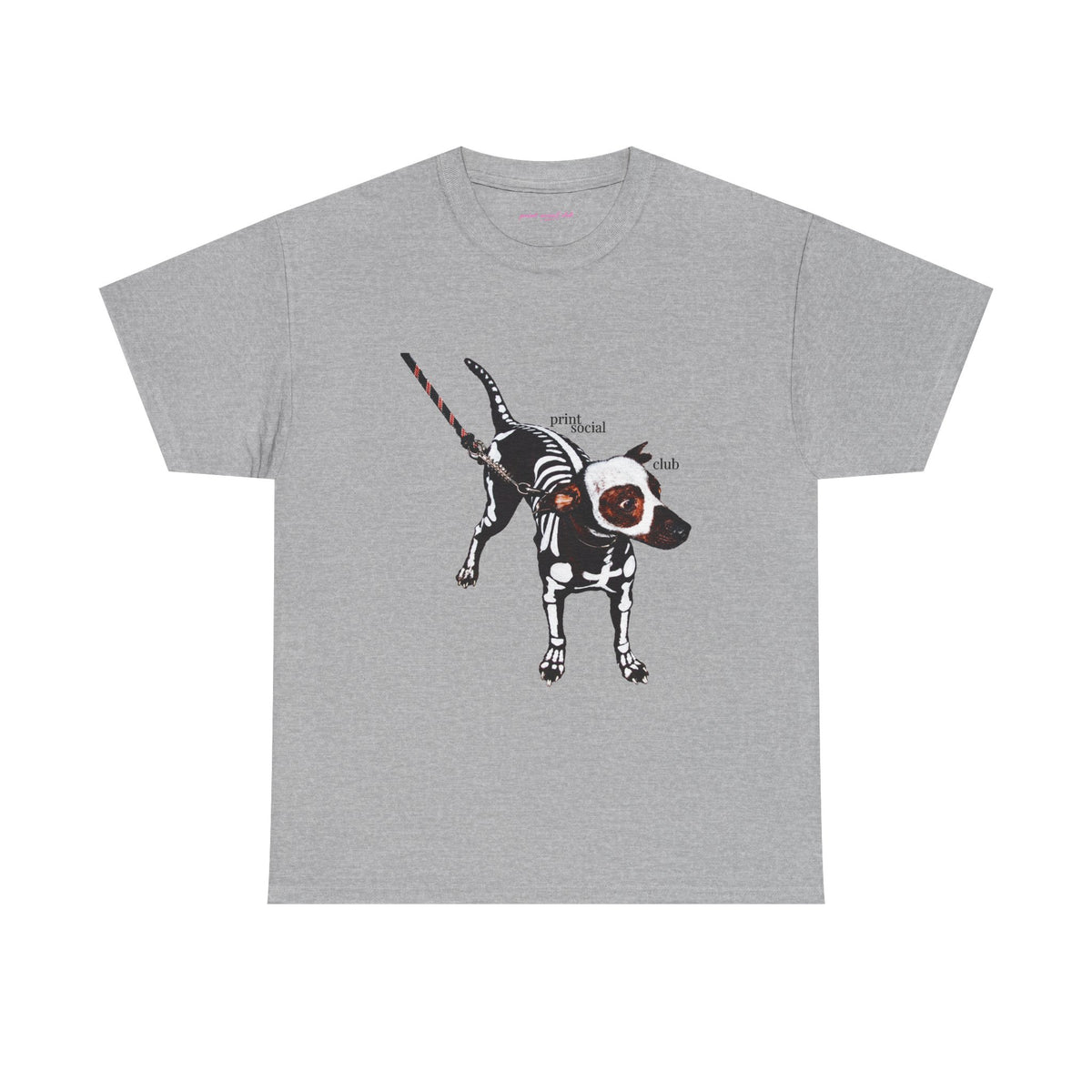 Skeleton Dog Classic Tee in Sport Grey, front