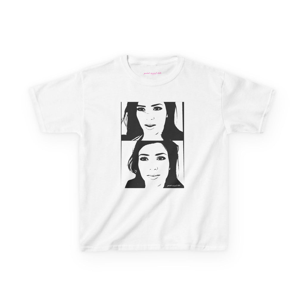 Kim2016 Baby Tee in White, front