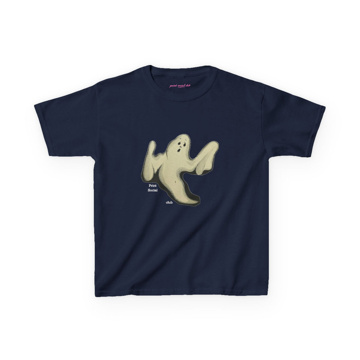 Boo Baby Tee in Navy, front