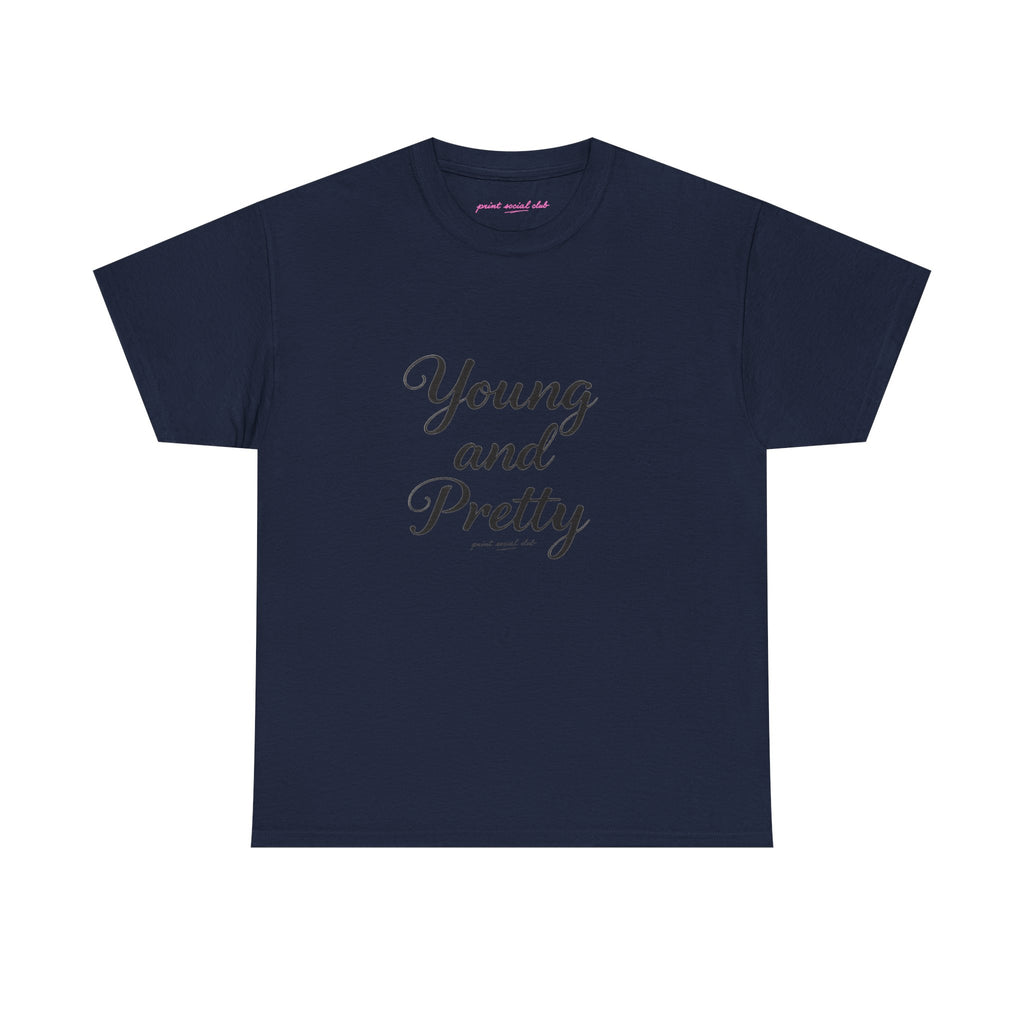Young & Pretty Classic Tee in Navy, front