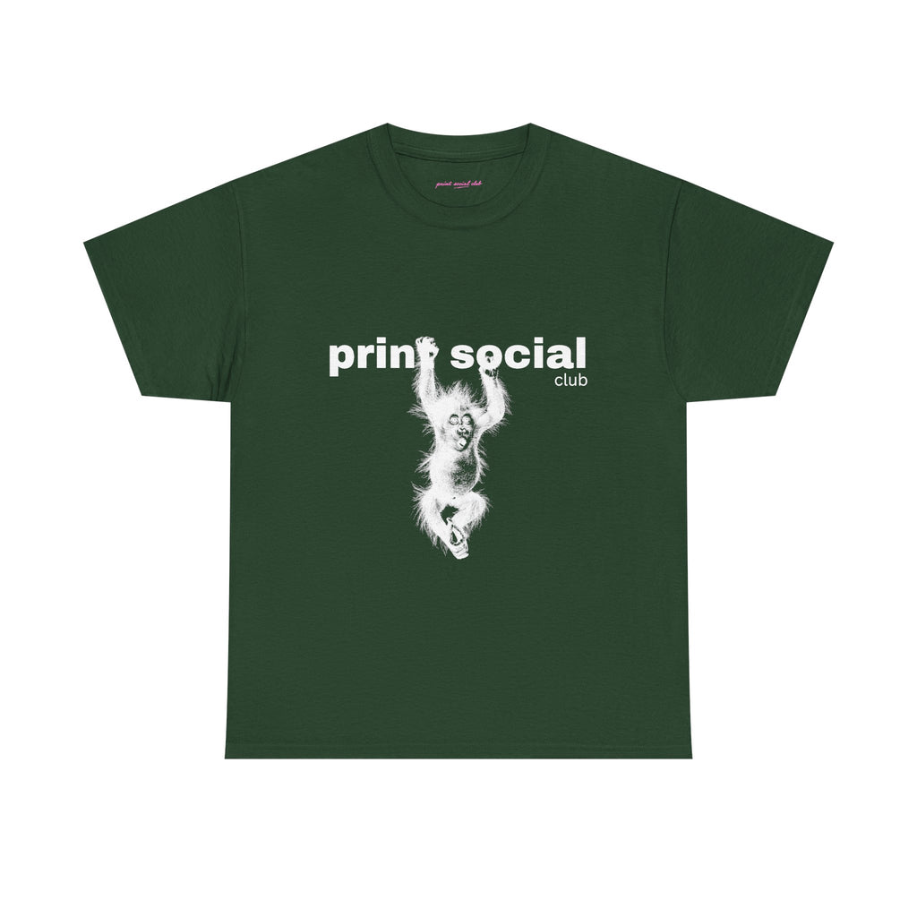 Save Wild Monkeys Classic Tee in Forest Green, front