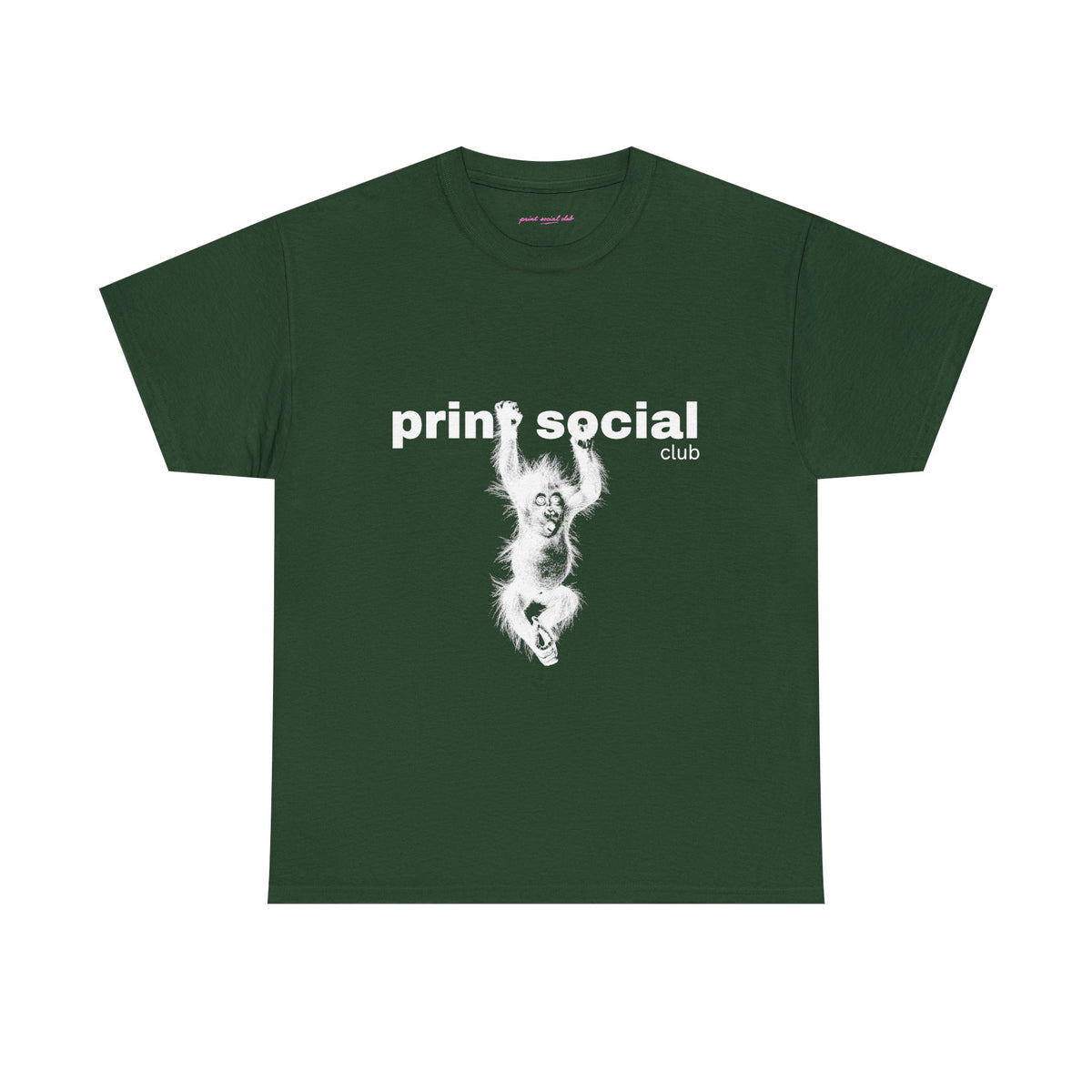 Save Wild Monkeys Classic Tee in Forest Green, front