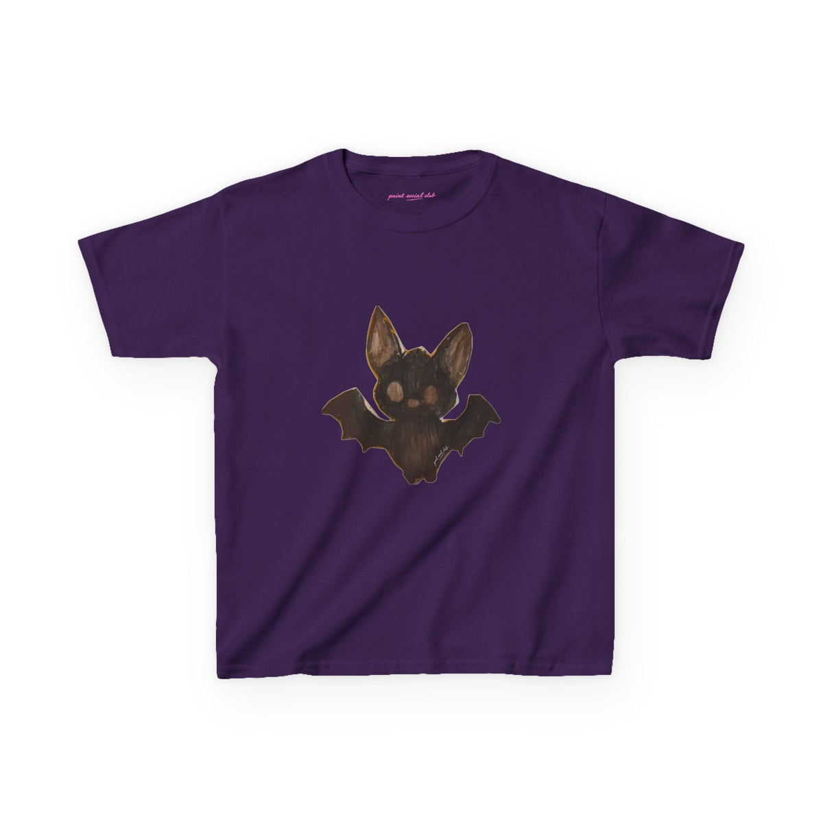 Little Bat Baby Tee in Purple, front