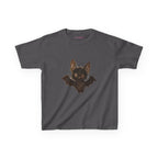 Little Bat Baby Tee in Charcoal, front