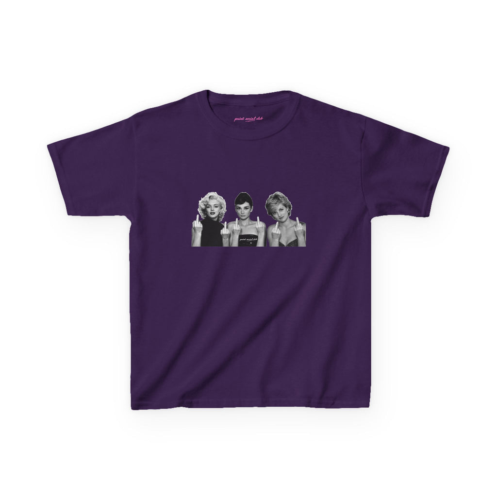 Iconic 3 Baby Tee in Purple, front