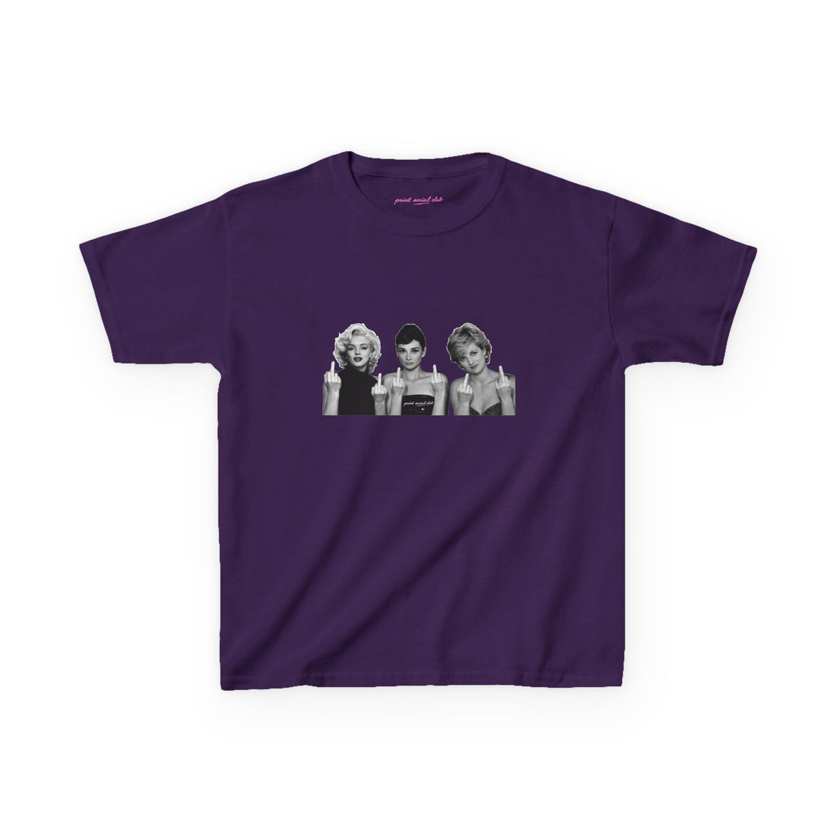 Iconic 3 Baby Tee in Purple, front