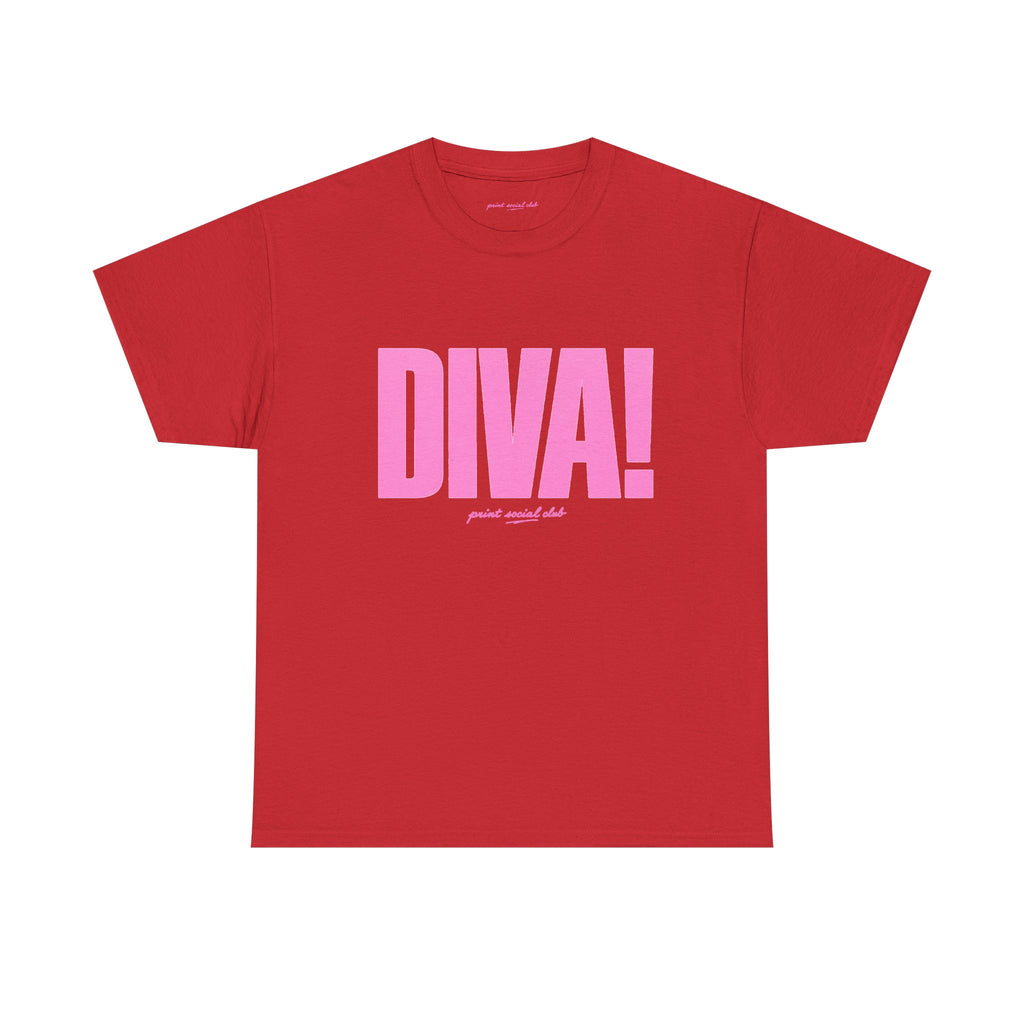 DIVA! Classic Tee in Red, front