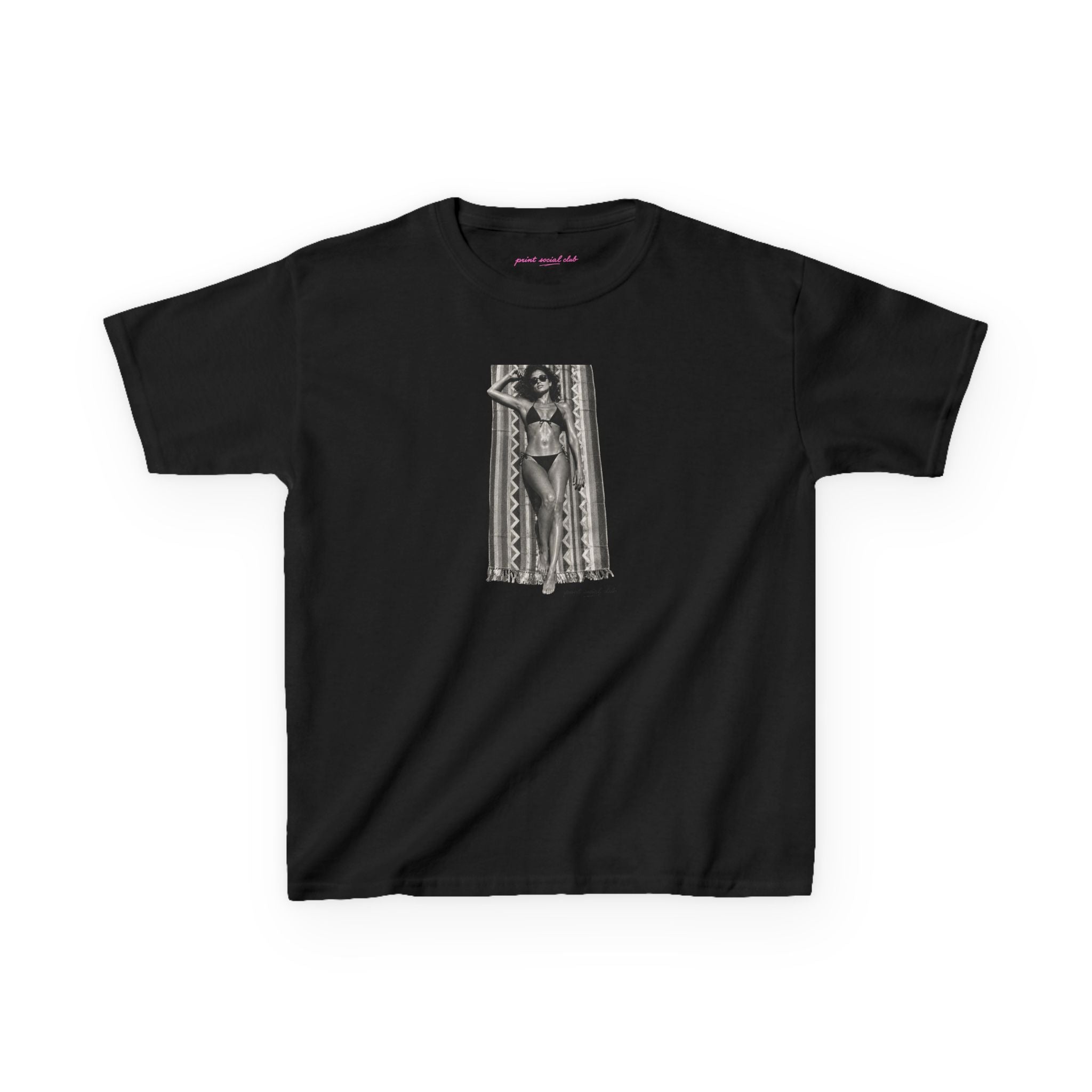 UV 11 Baby Tee in Black, front