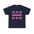 Wise Monkeys Classic Tee - double sided, front