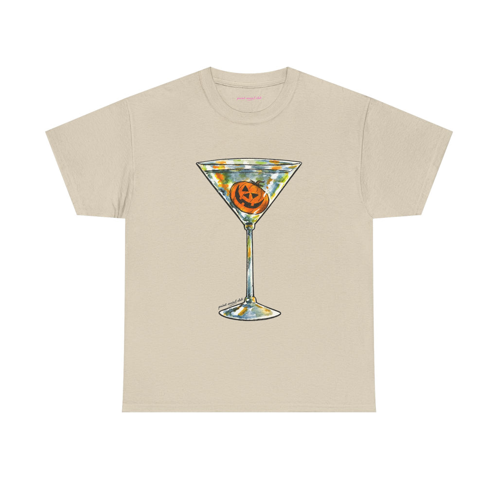 Pumpkin Martini Classic Tee in Sand, front