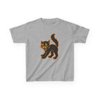Black Cat Baby Tee in Sport Grey, front