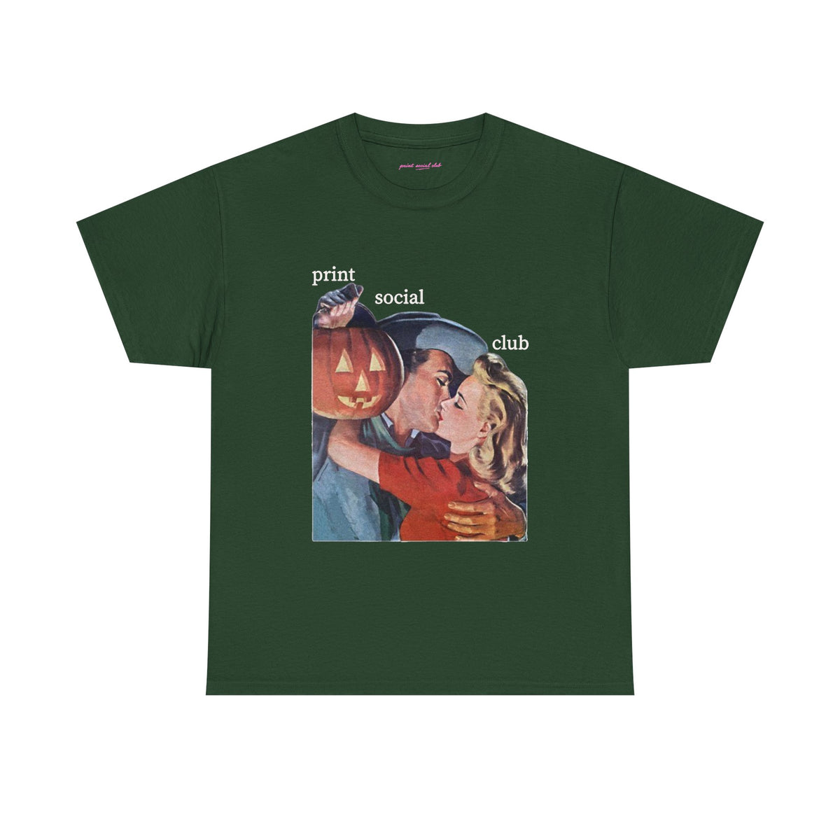 Pumpkin Kiss Classic Tee in Forest Green, front