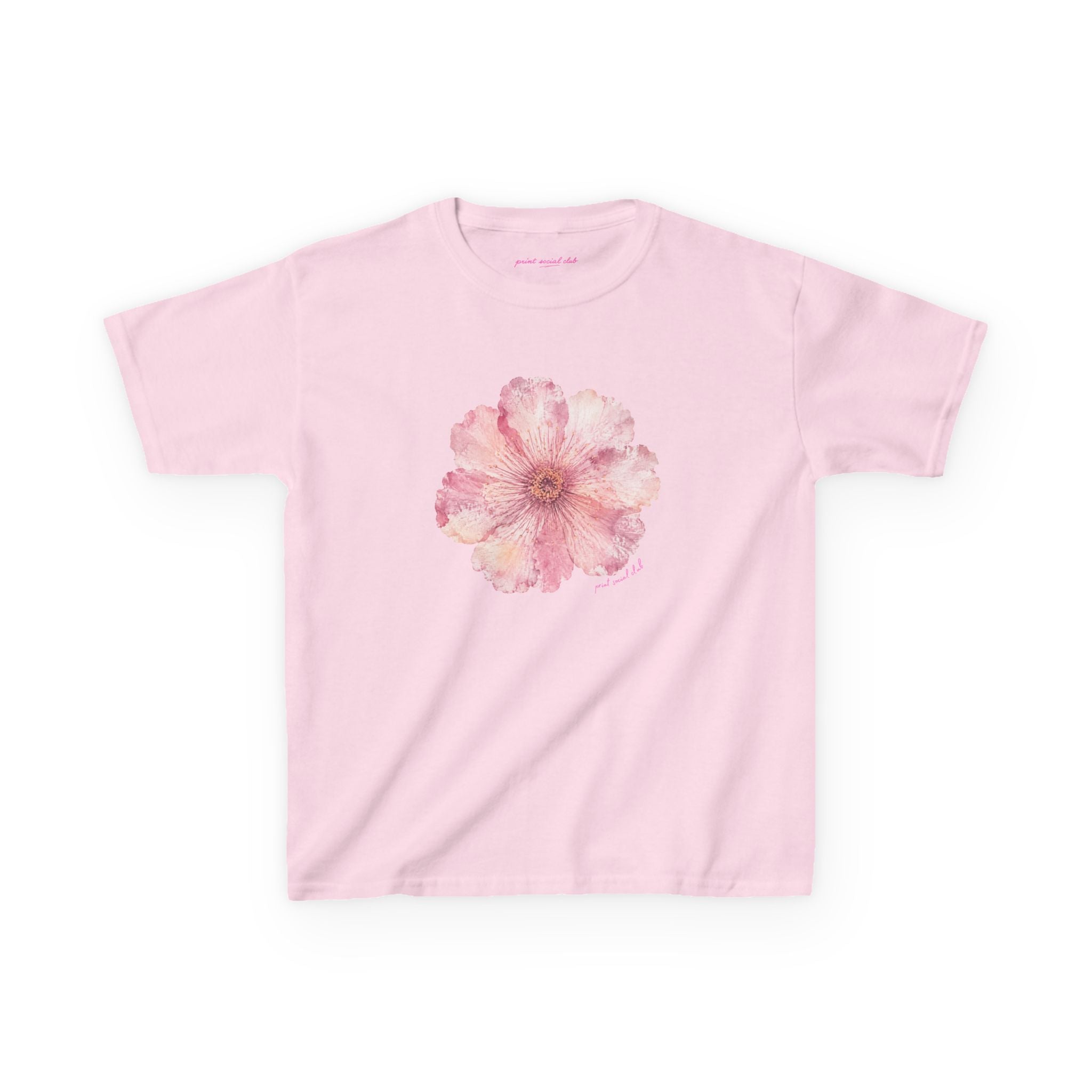 He Sent Flowers Baby Tee in Light Pink, front