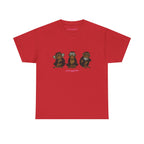 Wise Monkeys Classic Tee - double sided in Red, front