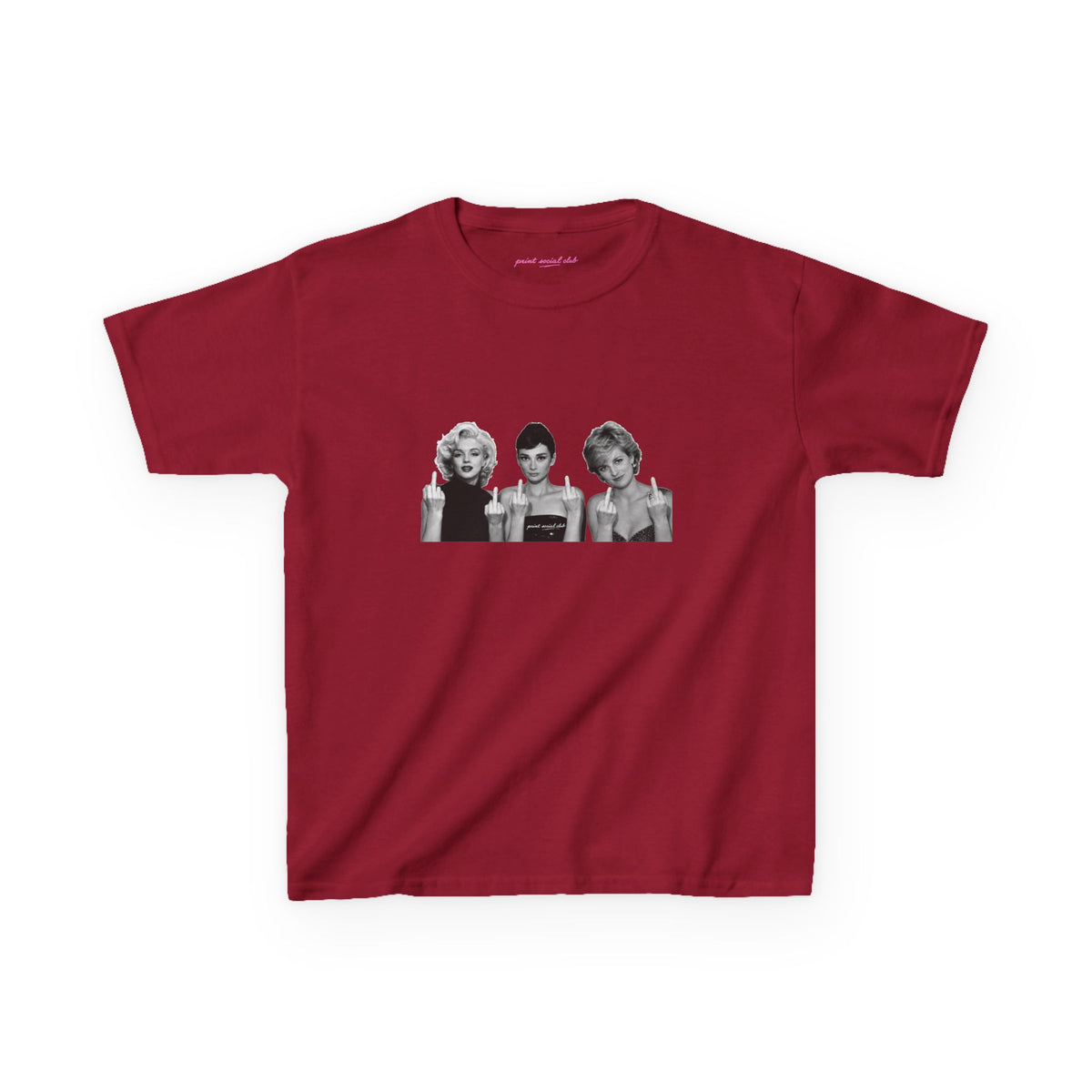 Iconic 3 Baby Tee in Cardinal Red, front