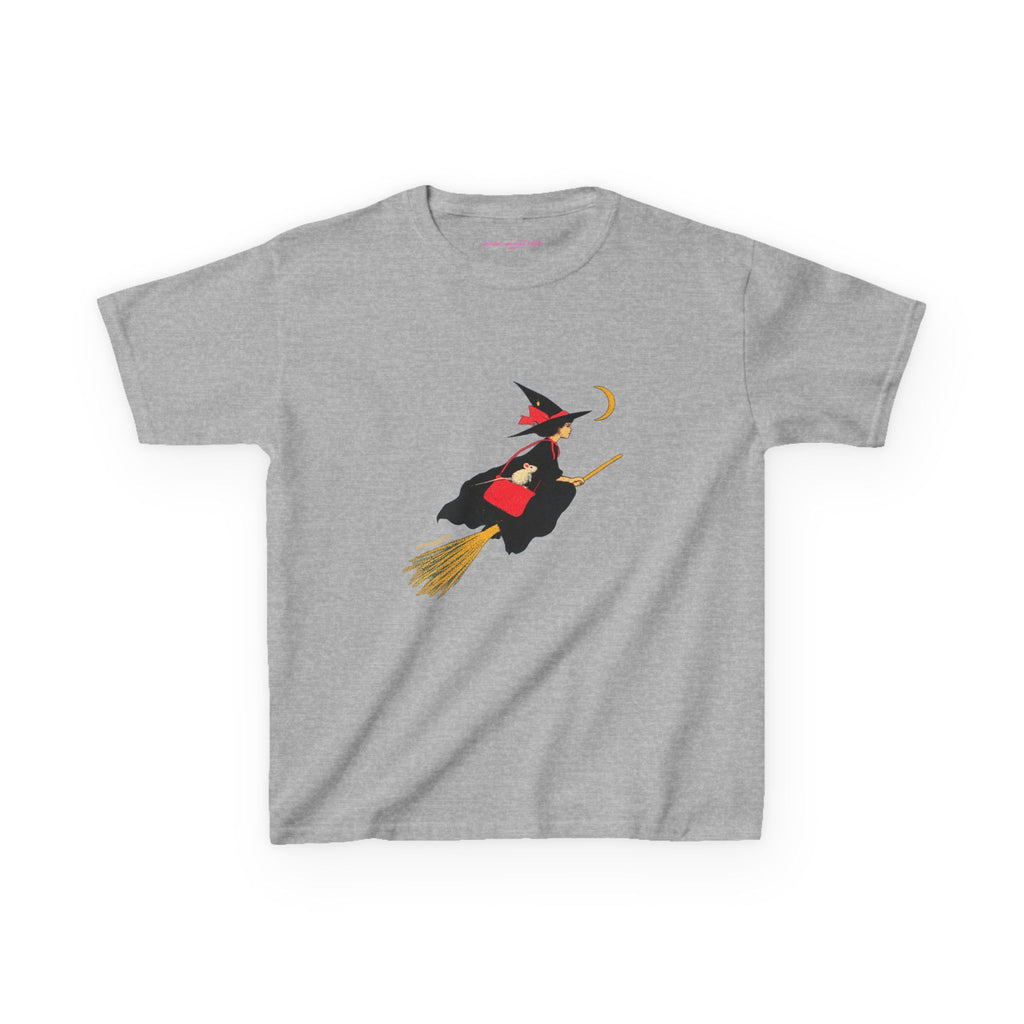 Flying Witch Baby Tee in Sport Grey, front