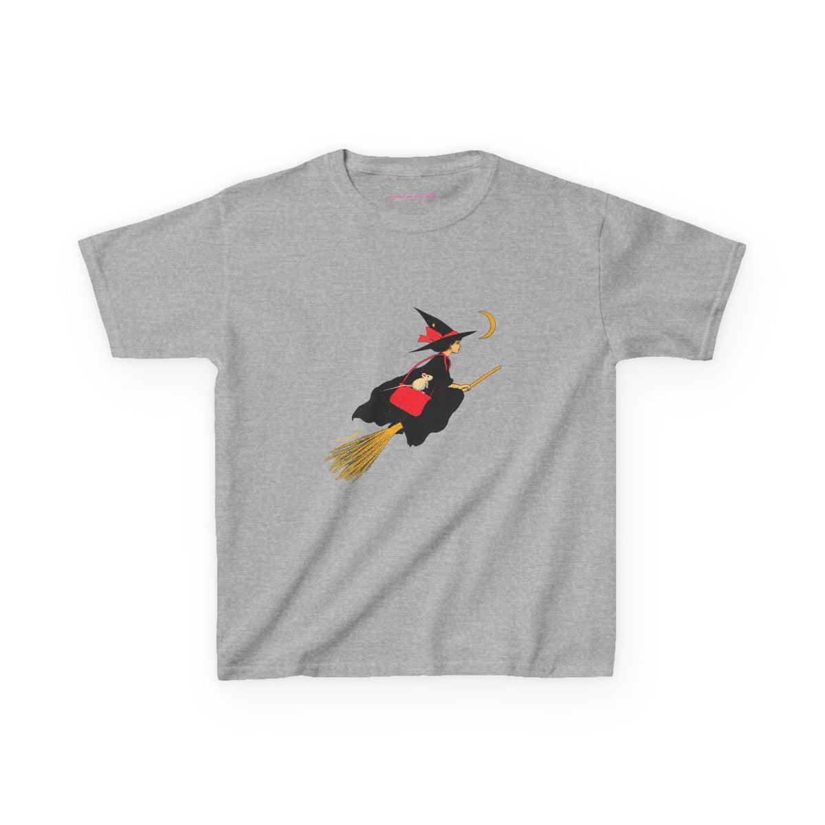 Flying Witch Baby Tee in Sport Grey, front