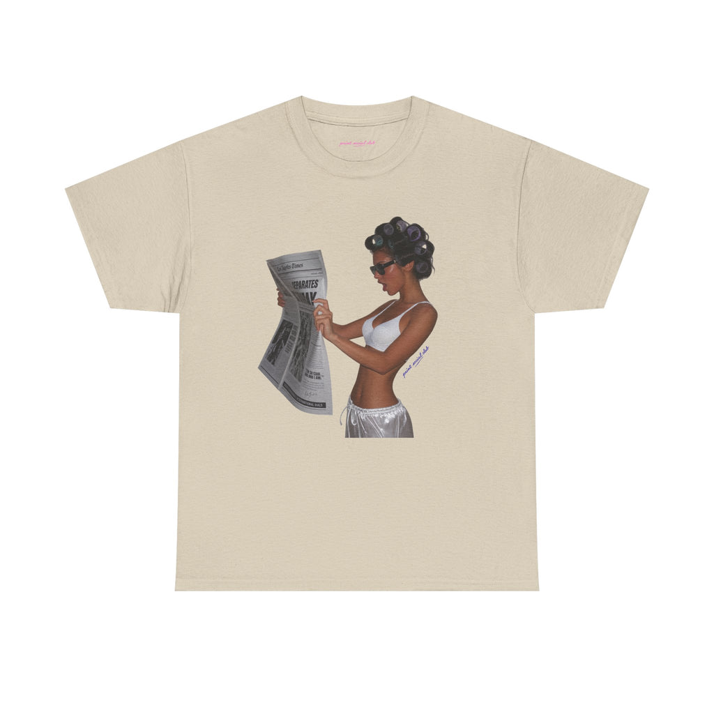 News Classic Tee in Sand, front