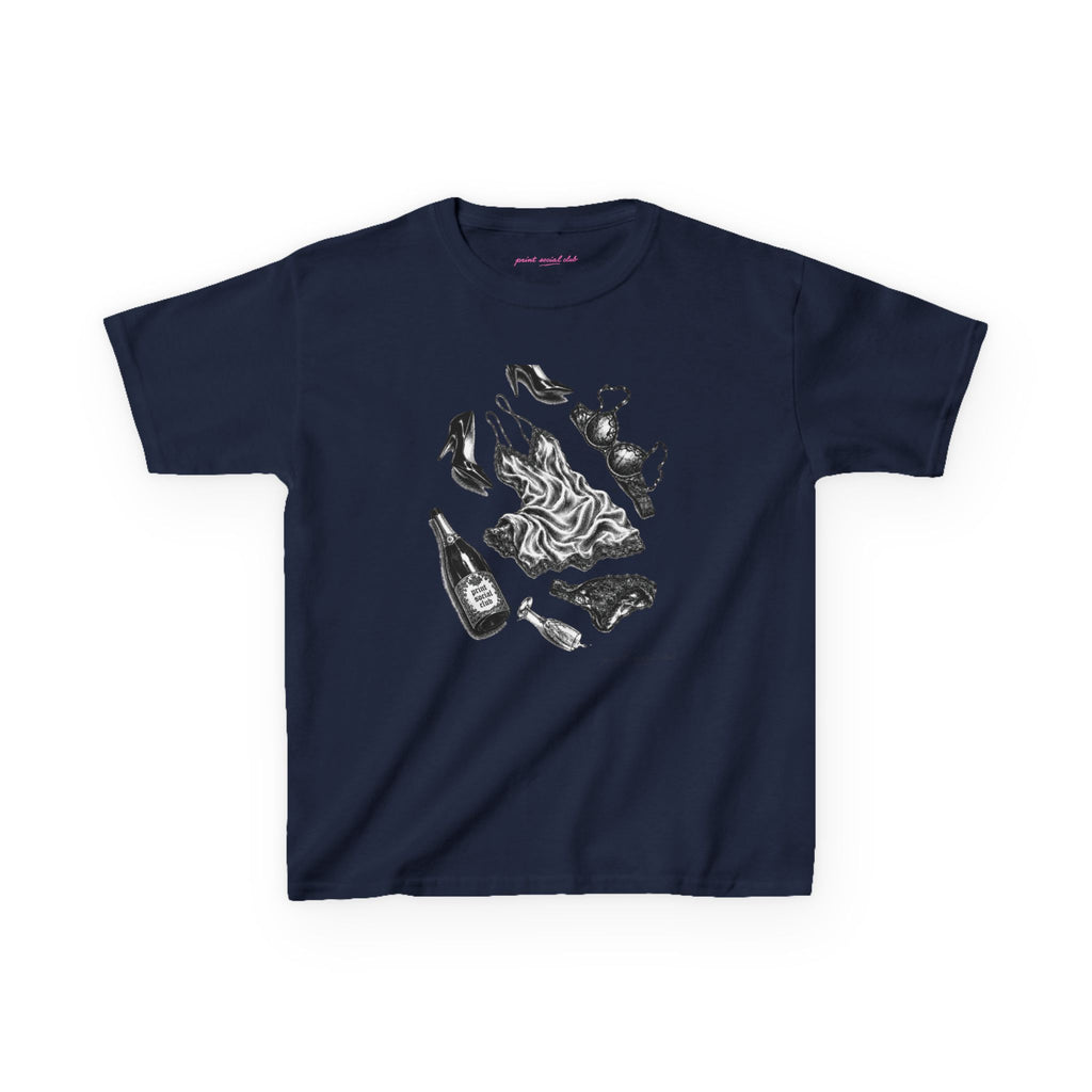 The Aftermath Baby Tee in Navy, front