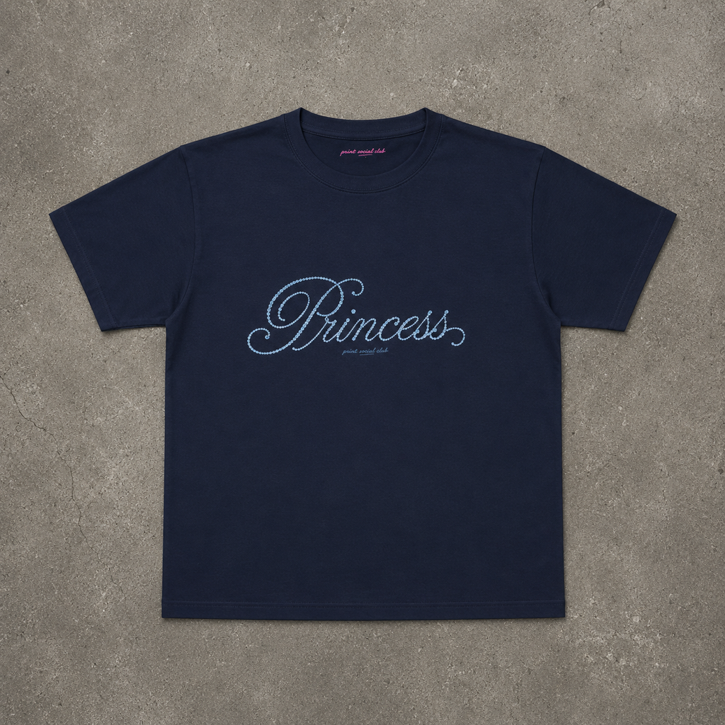 Blue Princess Baby Tee, front
