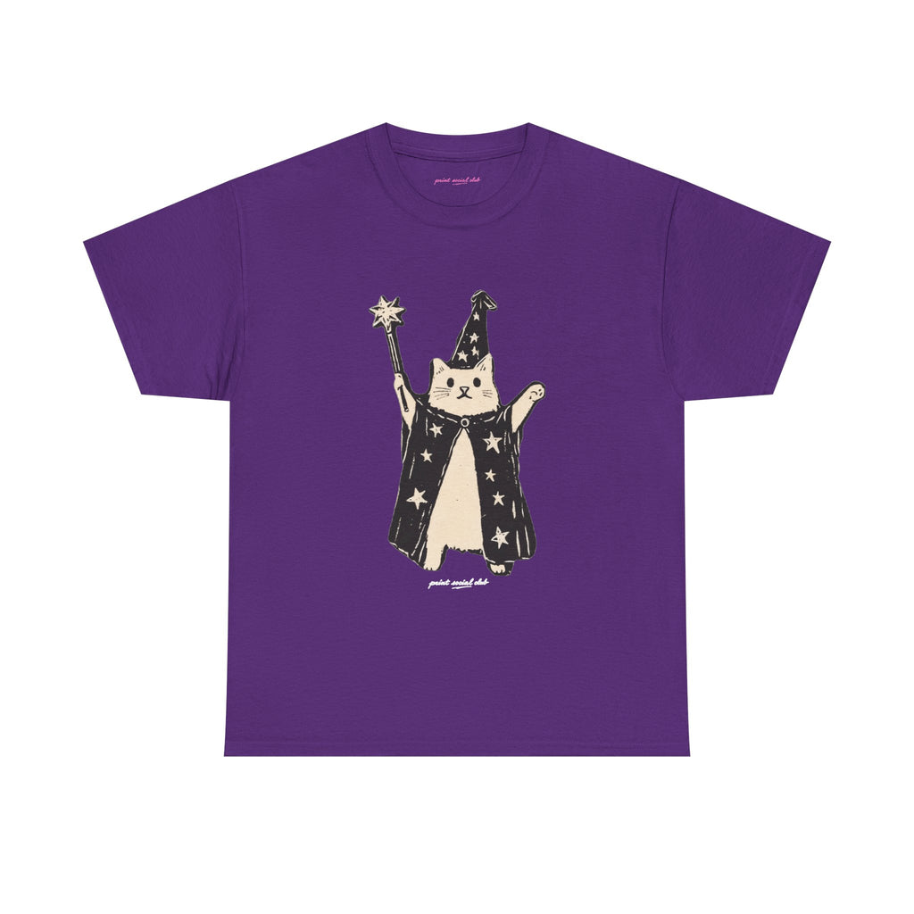 Wizard Cat Classic Tee in Purple, front