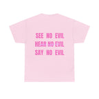 Wise Monkeys Classic Tee - double sided, front