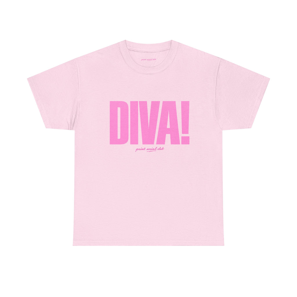 DIVA! Classic Tee in Light Pink, front