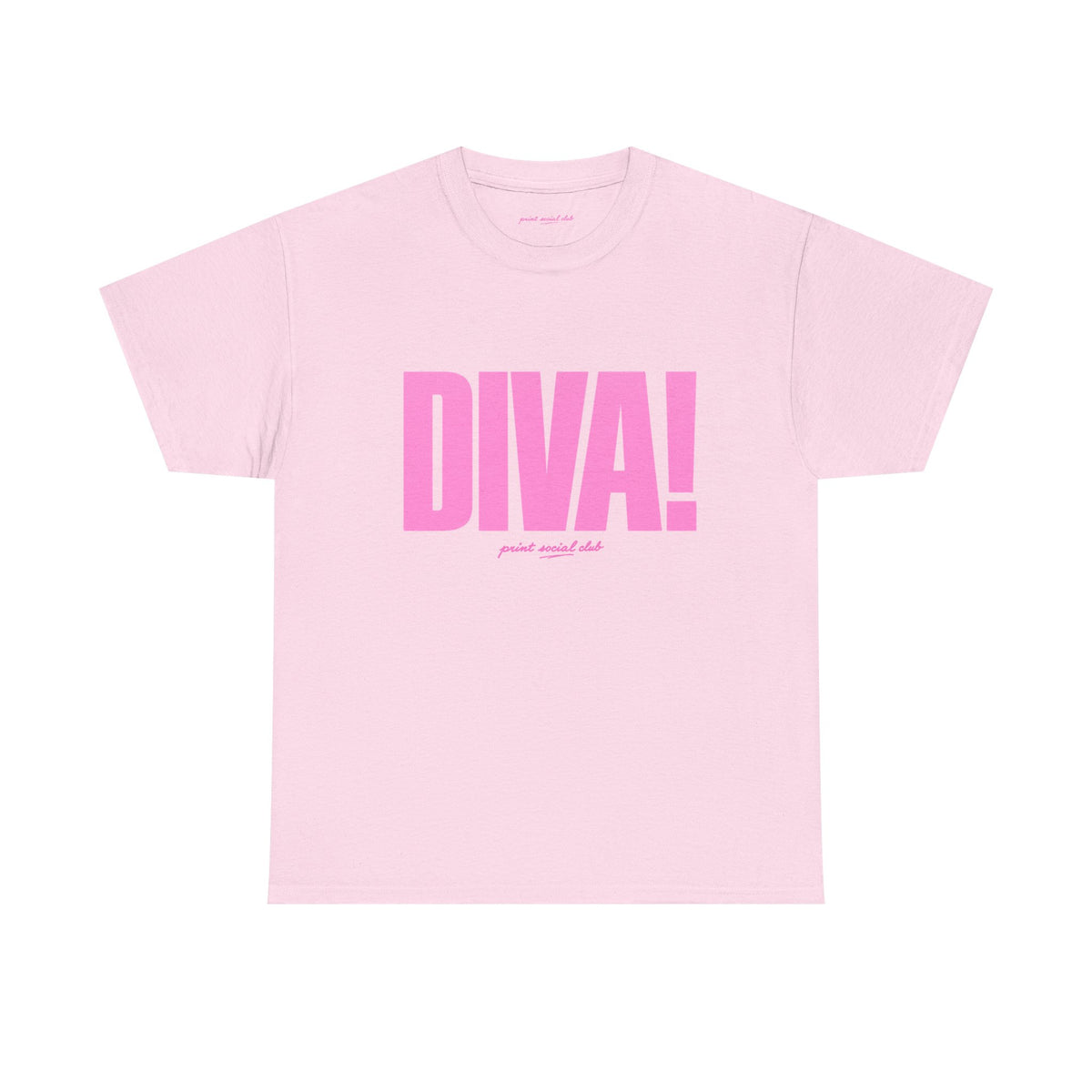 DIVA! Classic Tee in Light Pink, front