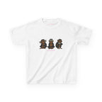Wise Monkeys Baby Tee - double sided in White, front