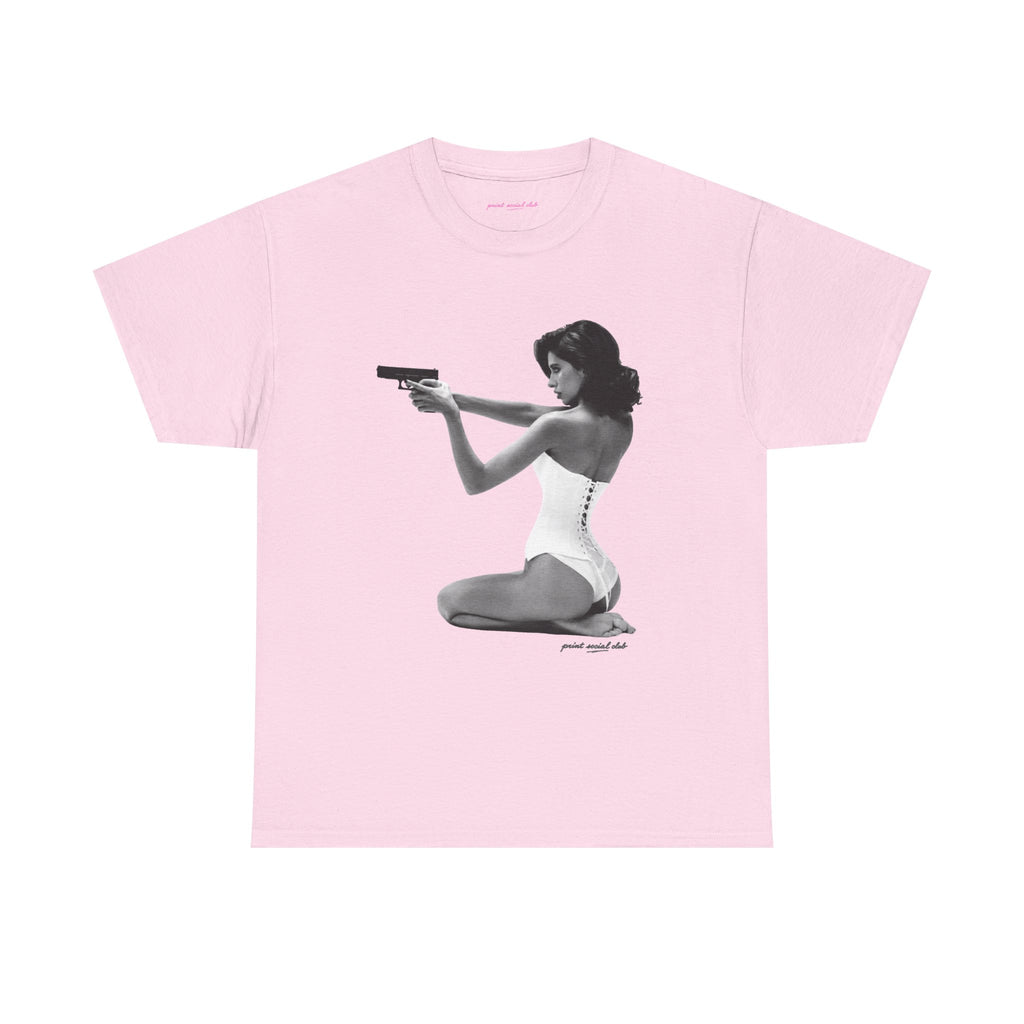 Hands-Up Classic Tee in Light Pink, front