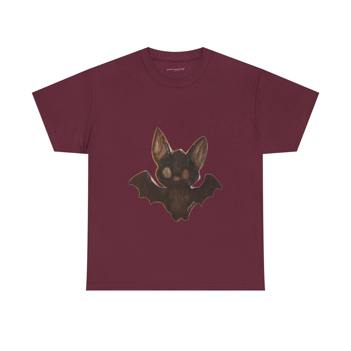 Little Bat Classic Tee in Maroon, front