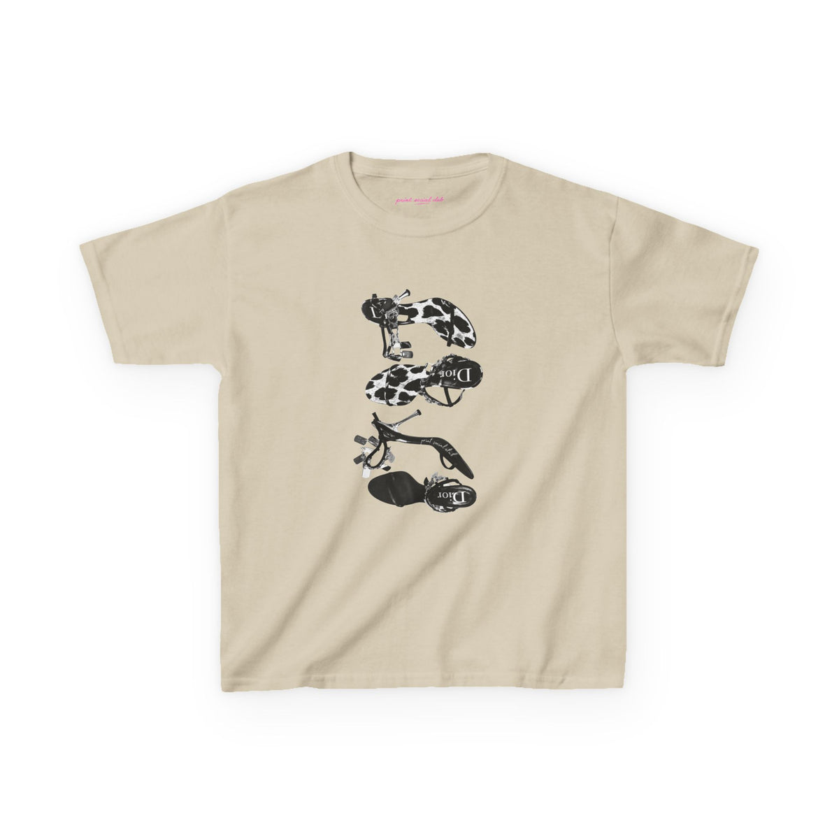 Heels Baby Tee in Sand, front