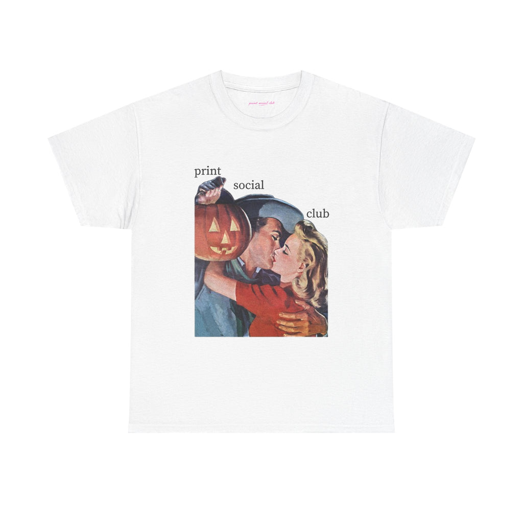 Pumpkin Kiss Classic Tee in White, front