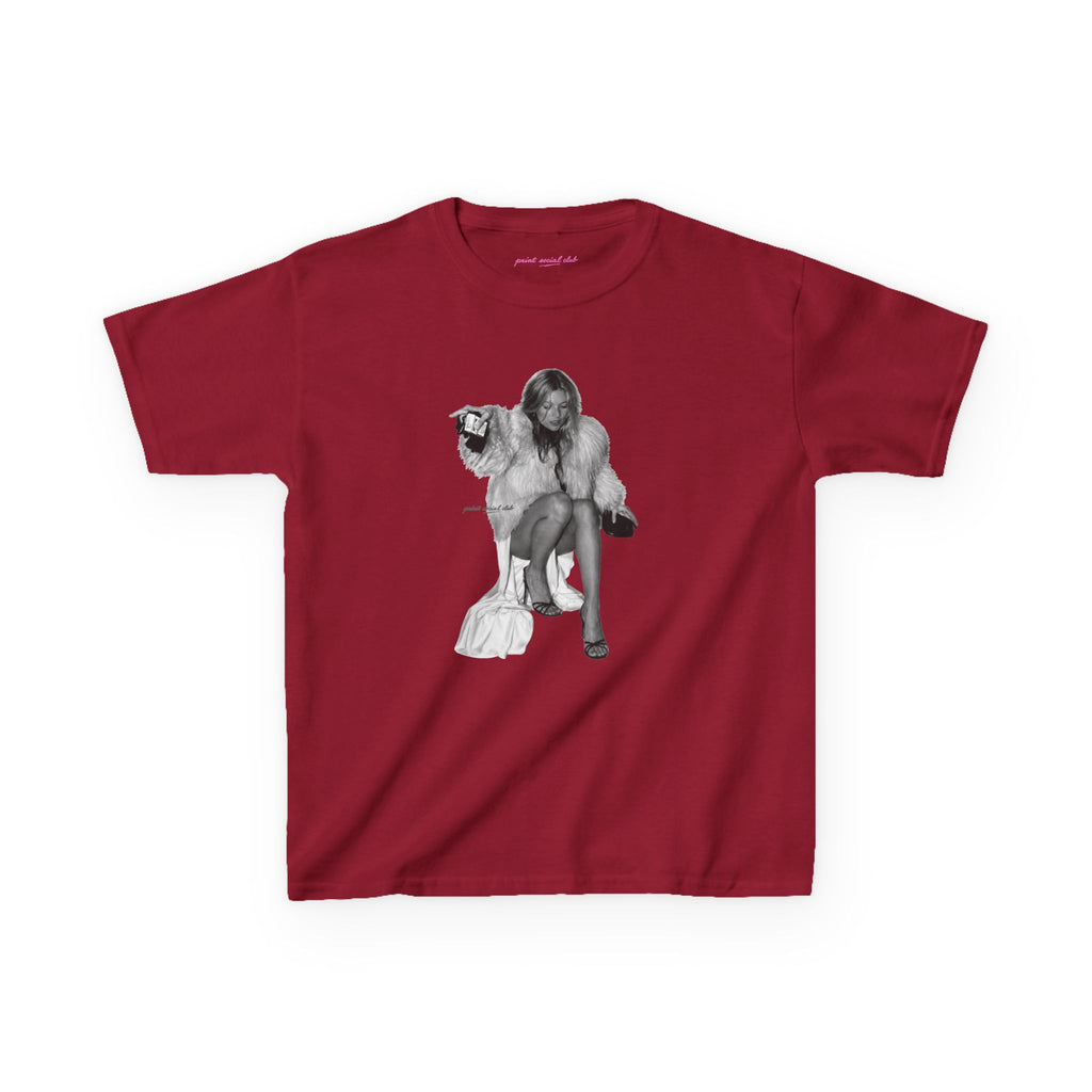 Moss Baby Tee in Cardinal Red, front