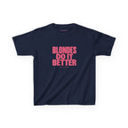 Blondes Do It Better Baby Tee in Navy, front