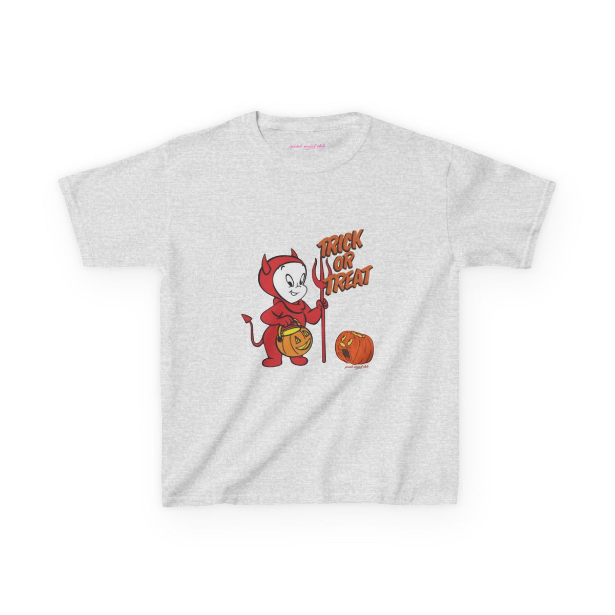 Little Devil Baby Tee in Ash, front