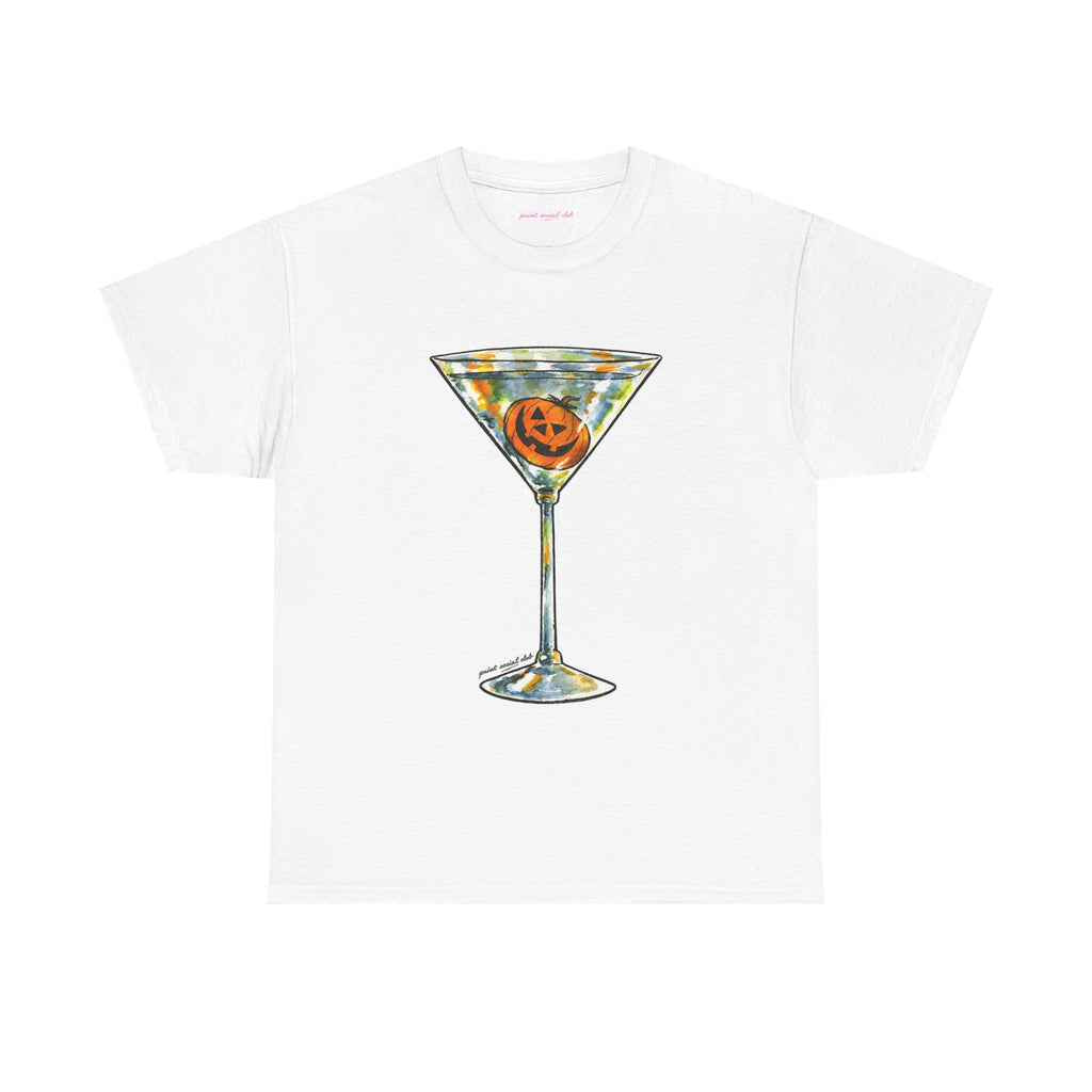 Pumpkin Martini Classic Tee in White, front