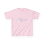 Blue Princess Baby Tee in Light Pink, front