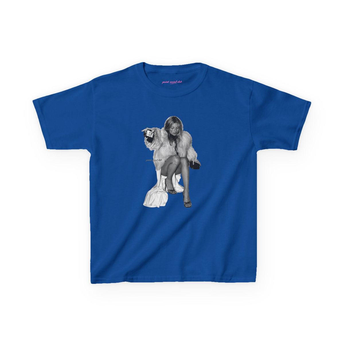 Moss Baby Tee in Royal, front
