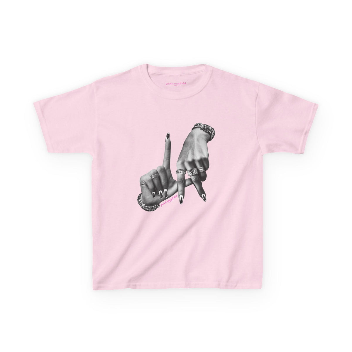 LA Baby Tee in Light Pink, front