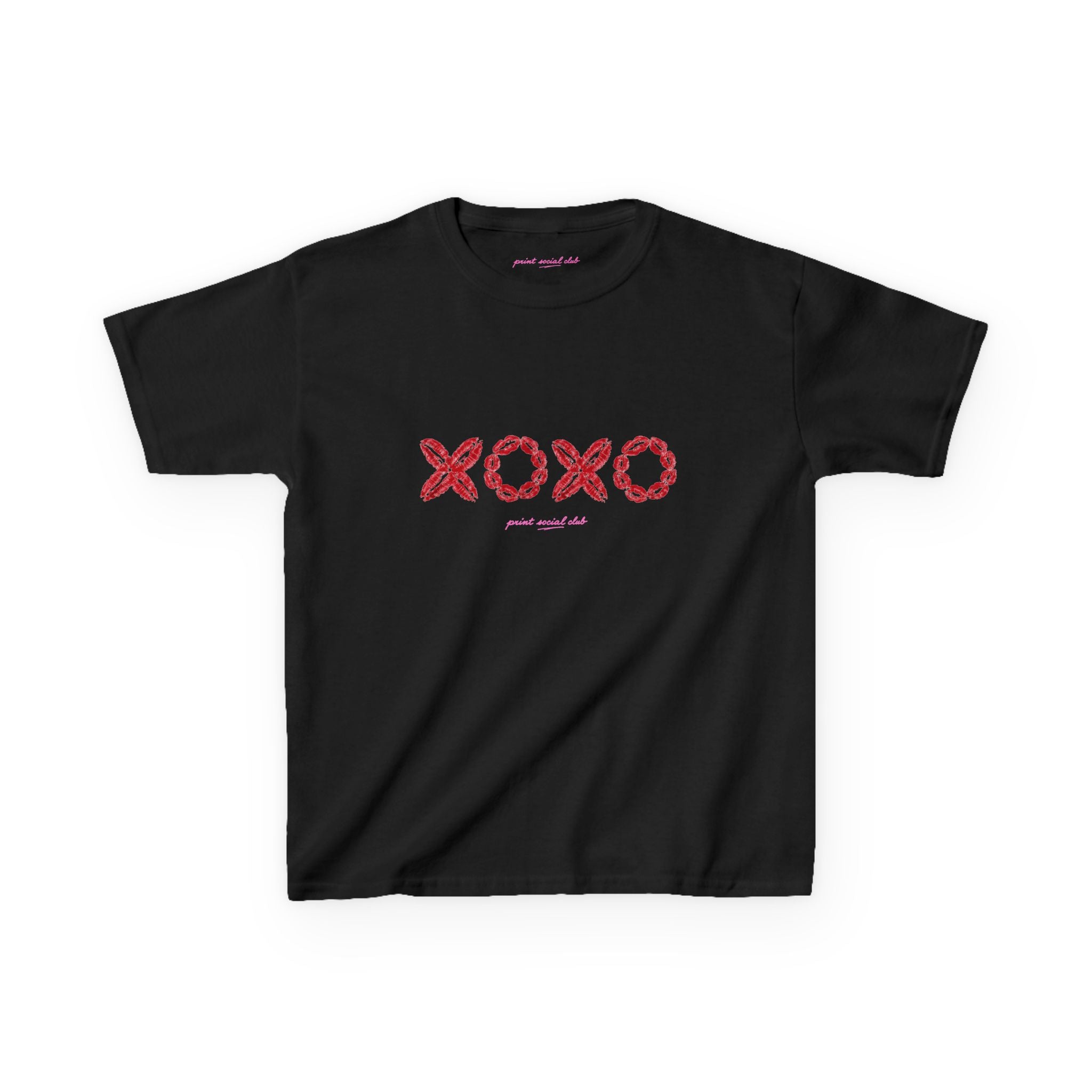 XOXO Baby Tee in Black, front