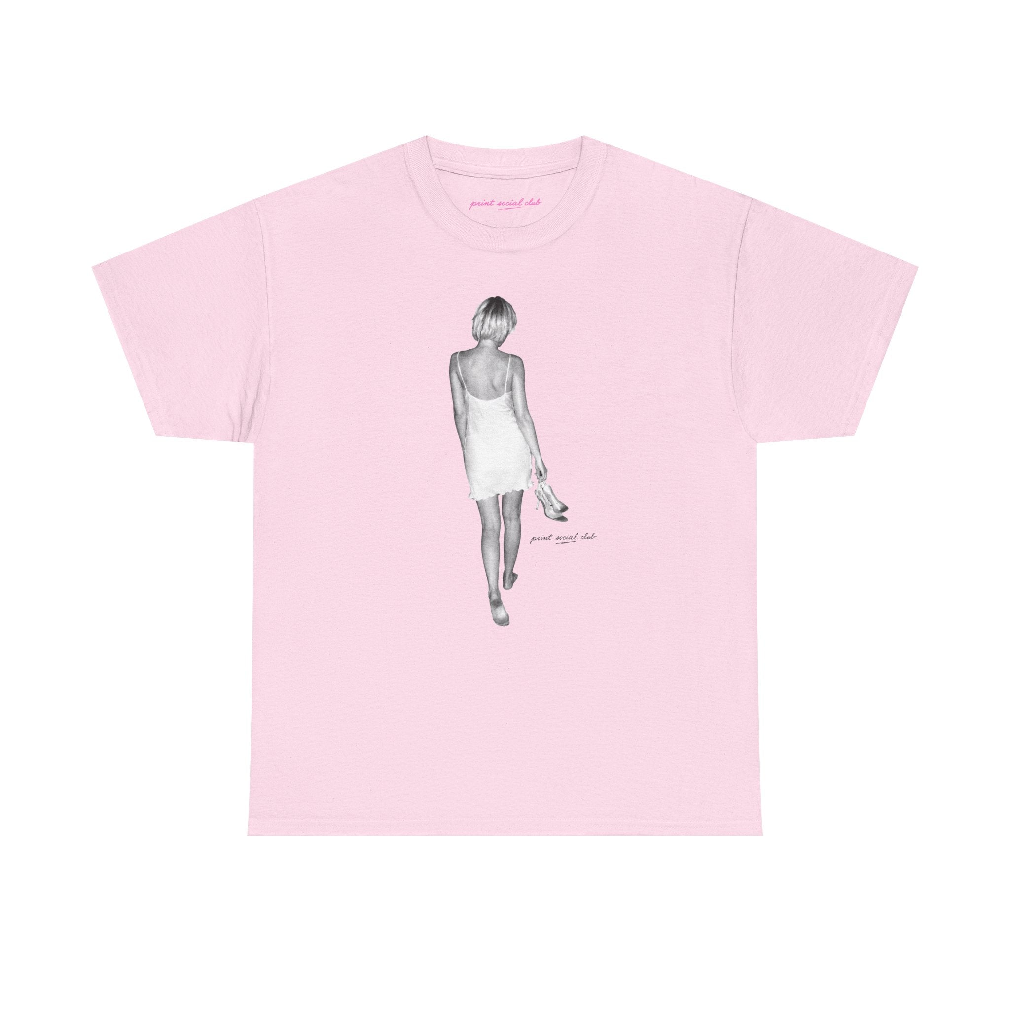 Heels in Hand Classic Tee in Light Pink, front