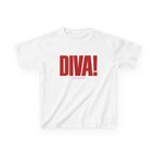 DIVA! Baby Tee in White, front