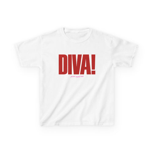 DIVA! Baby Tee in White, front